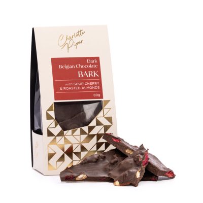 Charlotte Piper Dark Chocolate Sour Cherry & Roasted Almond Bark 80g