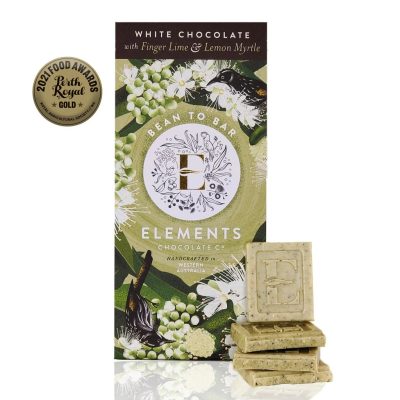 Elements Chocolate Co White Chocolate with Finger Lime & Lemon Myrtle 80g