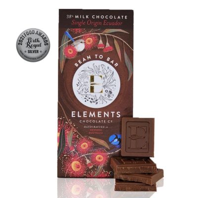 Elements Chocolate Co 38% Milk Chocolate Single Origin Ecuador 80g